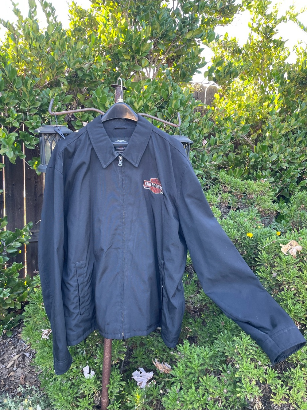 Harley-Davidson 2XL Black Nylon Motorcycle Jacket Zip Cuffs Logo Zipper Pulls